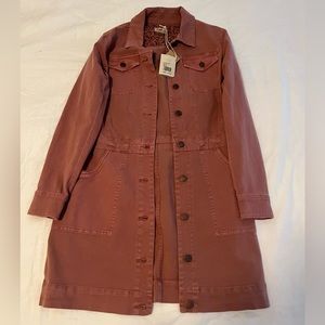 Faherty Pink Organic Cotton Jean Jacket Dress